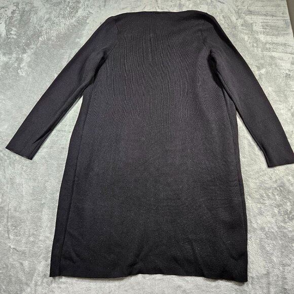 J Jill Cardigan Small Black Open Front Long Line Duster Minimalist Lagenlook NEW - Picture 7 of 9